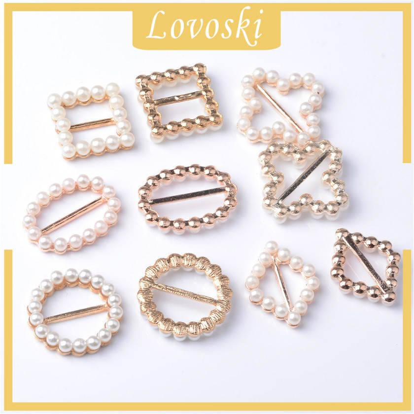 [Lovoski] Bộ 10 Dây Ruy Băng Đính Ngọc Trai Trang Trí Lễ Cưới