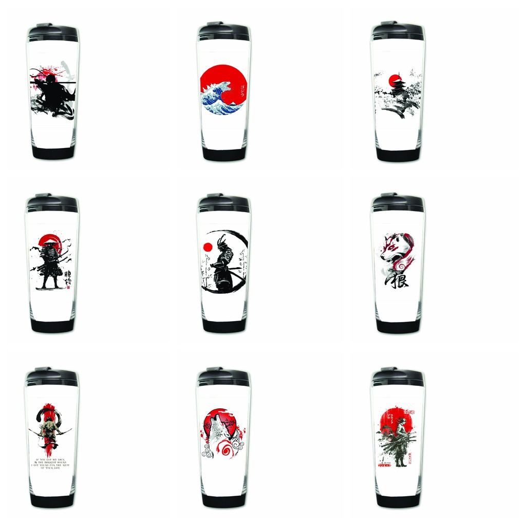 Bình đựng nước in hình phong cách Nhật Bản