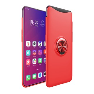 Ốp lưng màu trơn có giá đỡ vòng kim loại từ tính cho OPPO Find X