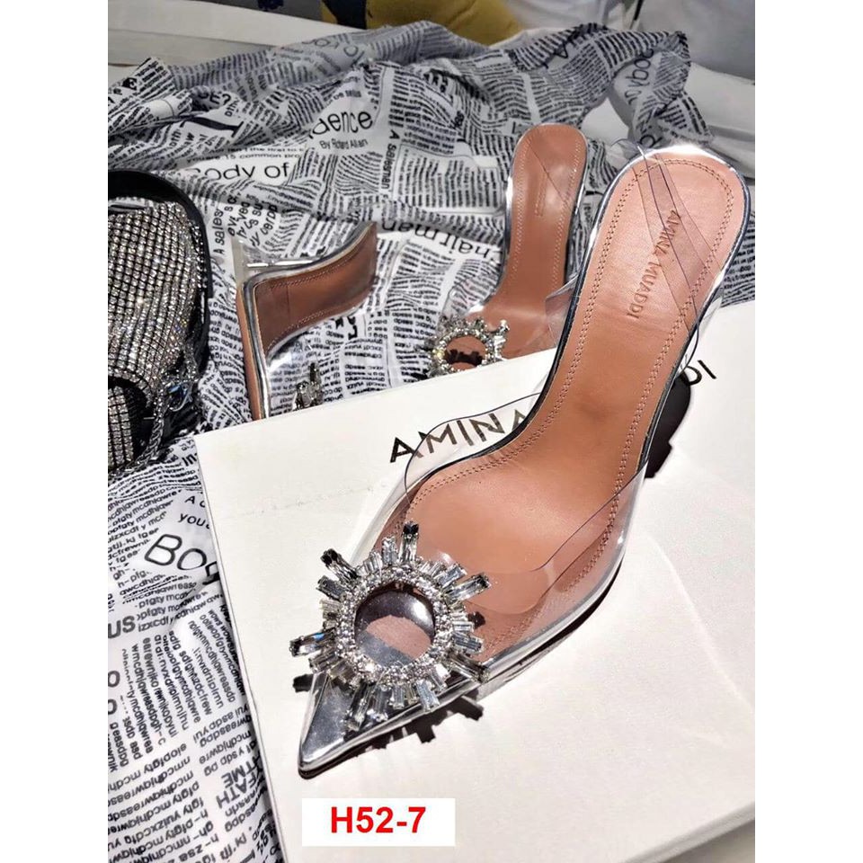 H52-7 Amina Muaddi sandal cao 10cm siêu cấp