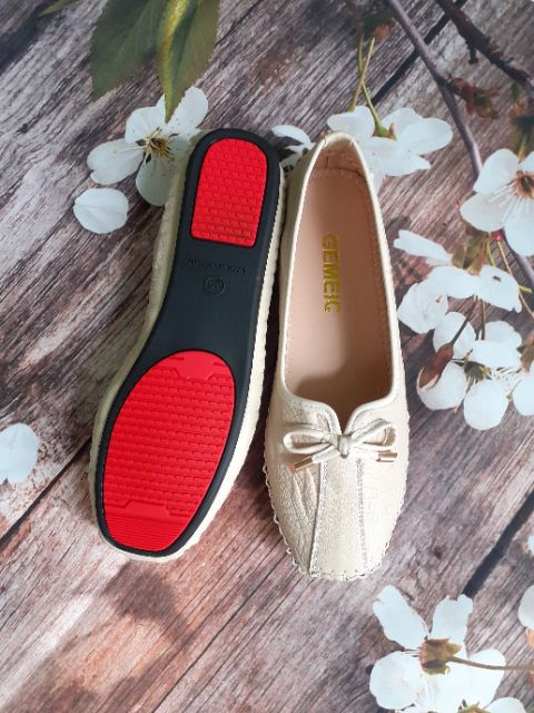 Giày Bệt Nữ Da Mềm Đính Nơ Sang Chảnh Êm Chân | BigBuy360 - bigbuy360.vn