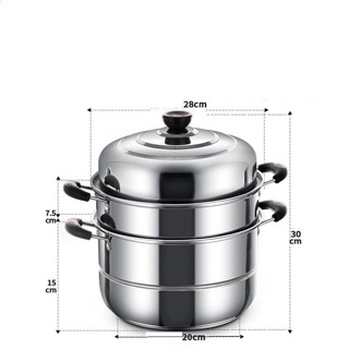 Nồi xửng hấp Inox 3 tầng