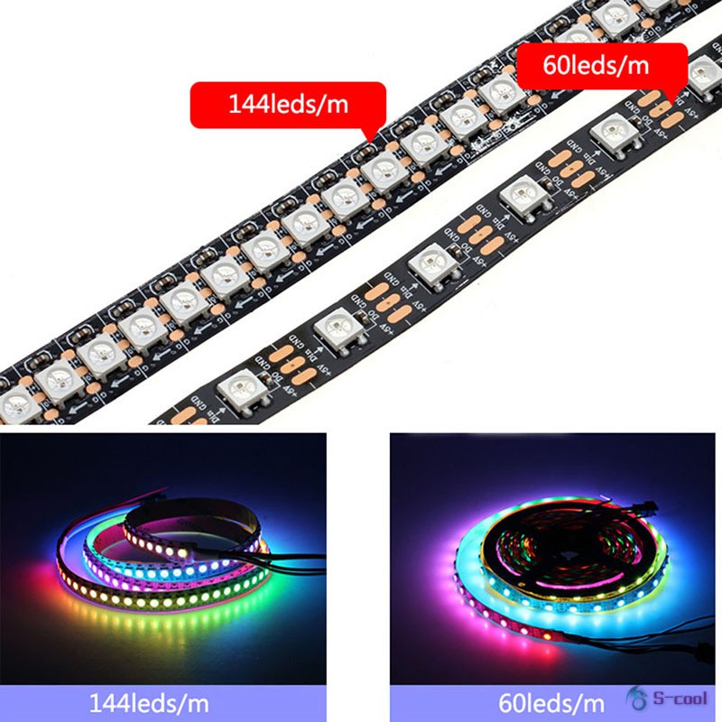Bộ dải đèn LED nhiều màu WS2812B DC5V DIY PCB