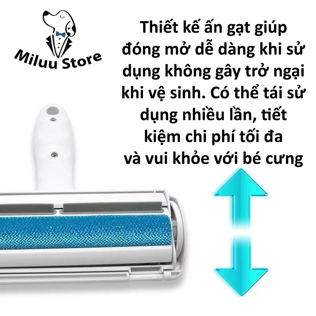 Cây lăn lông chó mèo - cây lăn chống tĩnh điện hút lông thú cưng làm sạch giường ngủ, chăn đệm, sofa