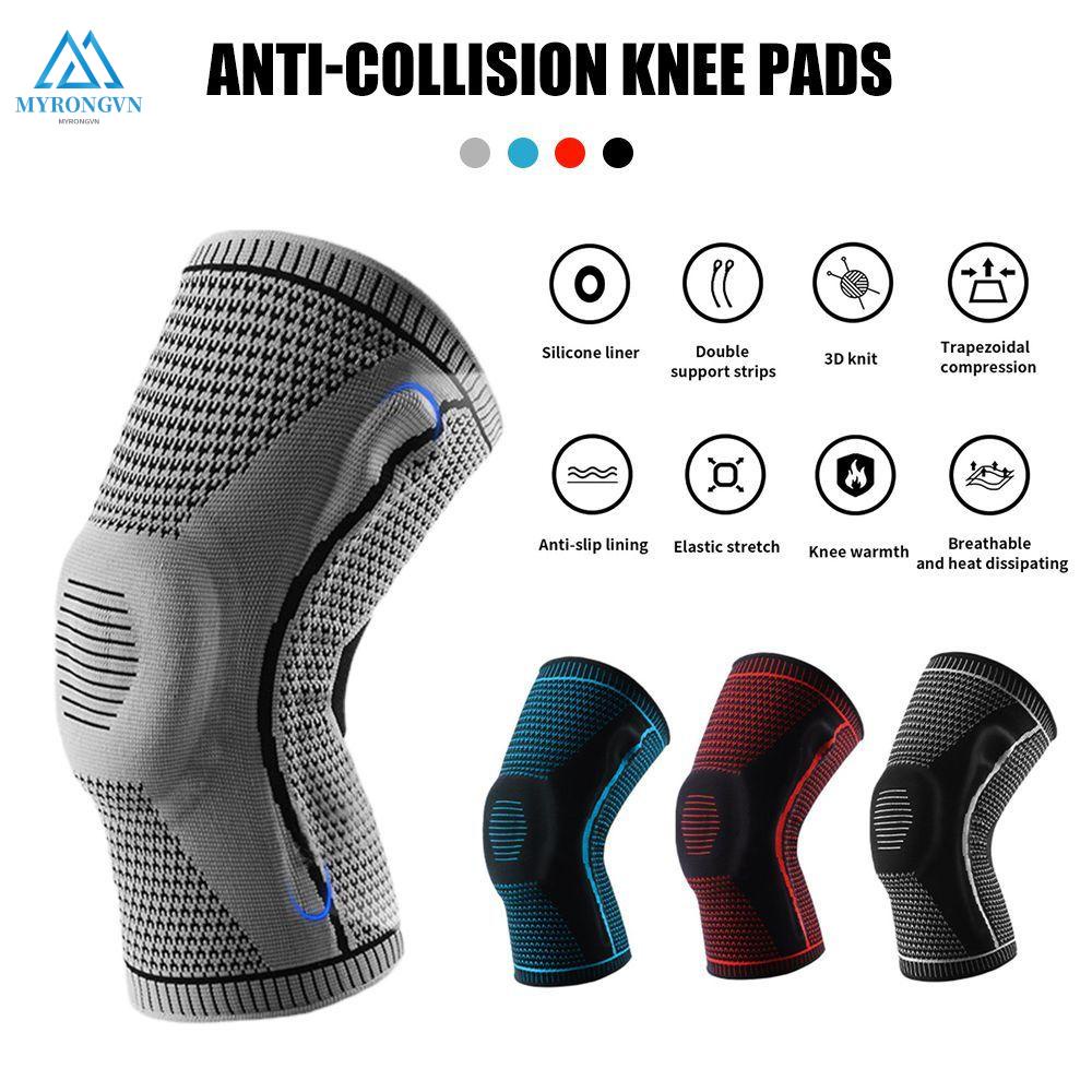 MYRONGOODS Silicone đầy đủ đầu gối hỗ trợ vành đai Patella bên trong hỗ trợ nén bảo vệ thể thao mat chạy giỏ