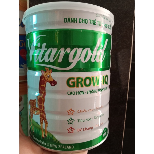 Sữa bột Vitargold 900g dành cho trẻ từ 1-15 tuồi giúp trẻ tăng trưởng chiều cao, sức đề kháng