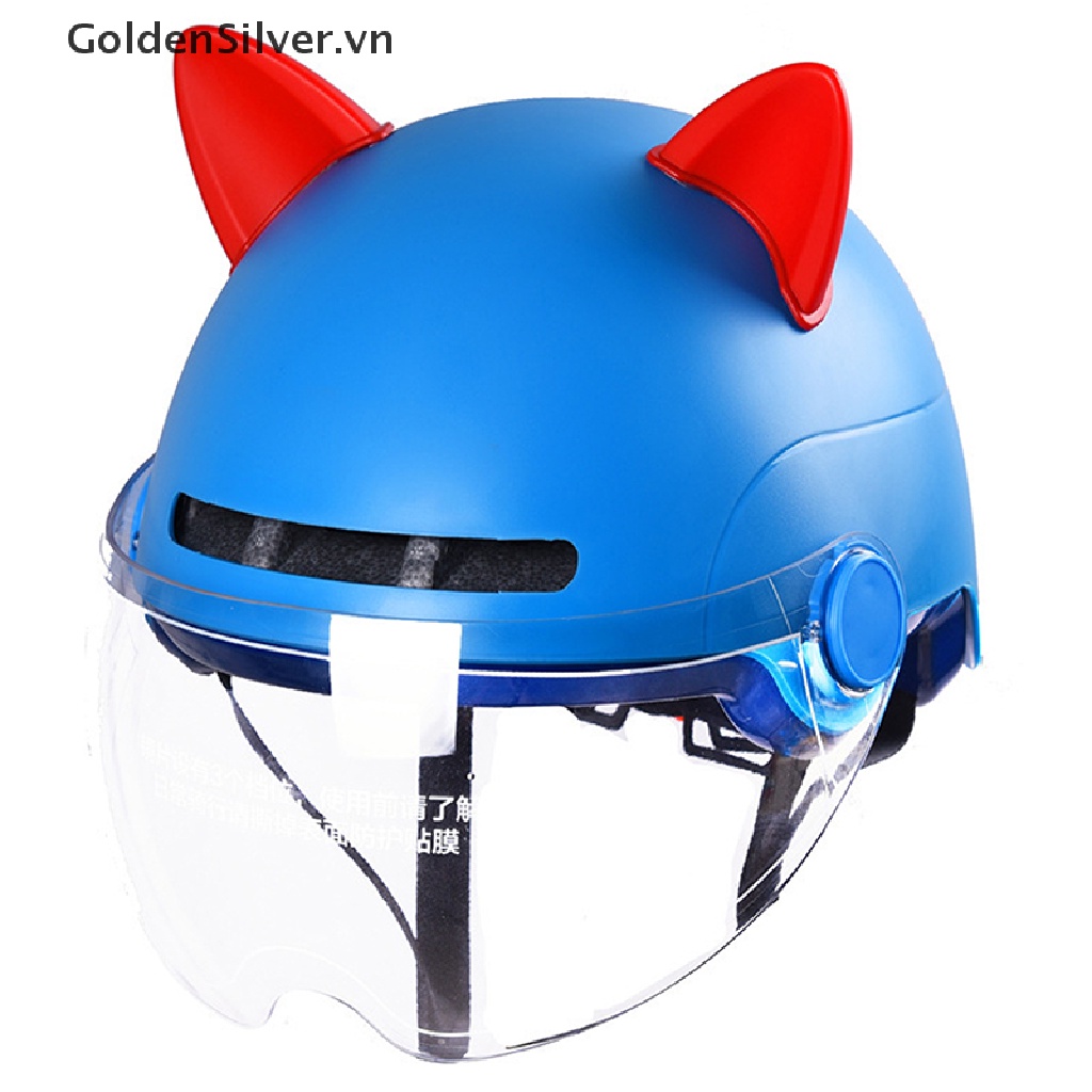Set 2 Miếng Dán Trang Trí Mũ Bảo Hiểm Hình Tai Mèo Dễ Thương