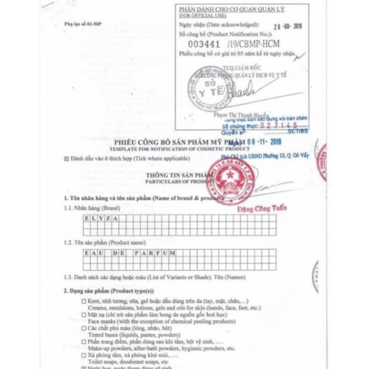 Mẫu Thử Nước Hoa Nữ ELYZA 2ml - Hương Thị Platinum | BigBuy360 - bigbuy360.vn