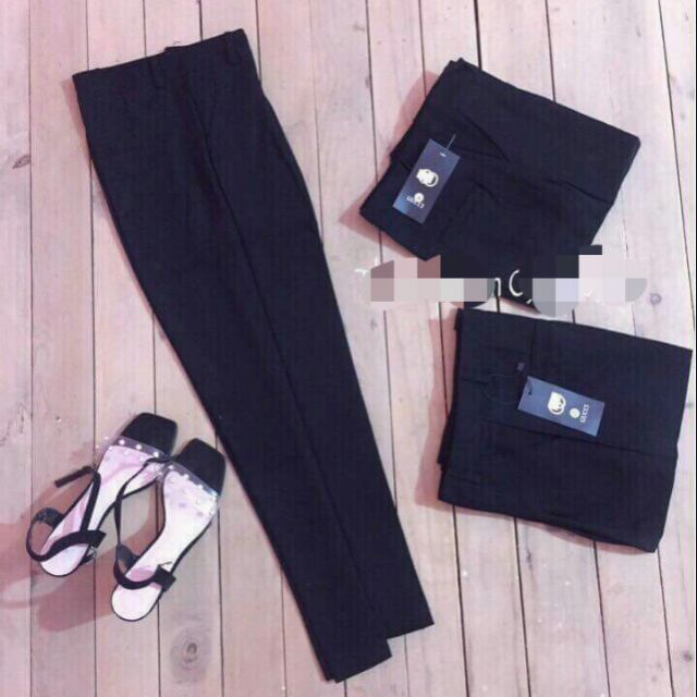 Quần baggy cúc lệch