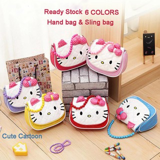 Túi đeo chéo hình hello kitty chống thấm nước thời trang cho bé gái