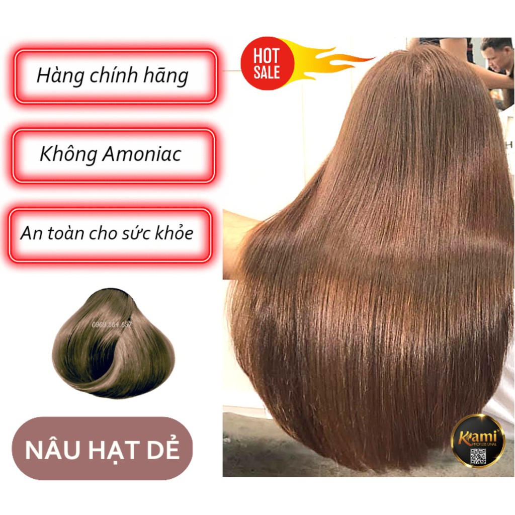 Combo thuốc nhuộm tóc nâu hạt dẻ tại nhà tặng kèm trợ dưỡng và ủ tóc phục hồi sau nhuộm