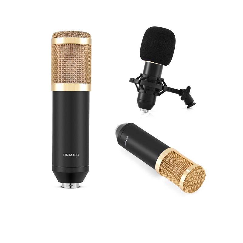 Mic thu âm bm900 dùng cho các sound card để thu âm và livestream mic BM900 chạy nguồn 5V,bảo hành 1 đổi 1