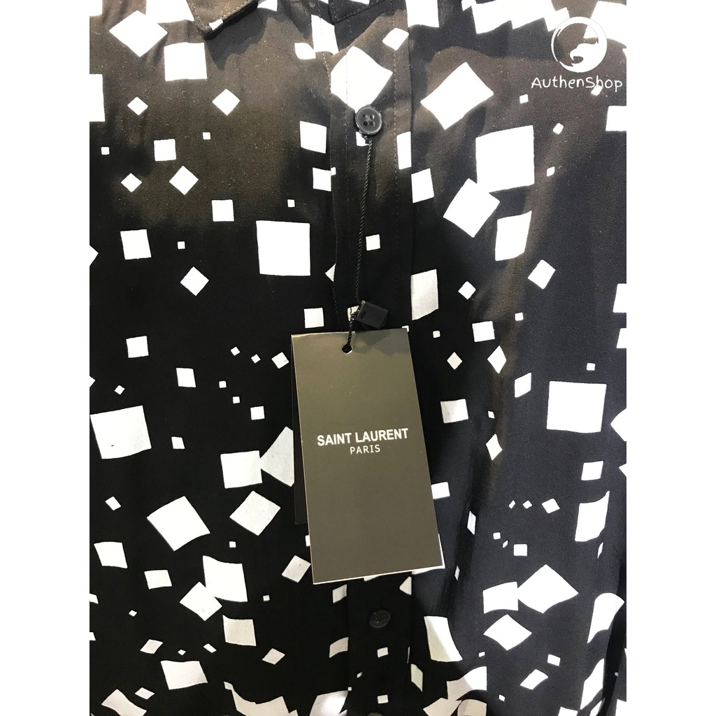 SLP SHIRT - Áo sơ mi Saint Laurent Square Print Silk