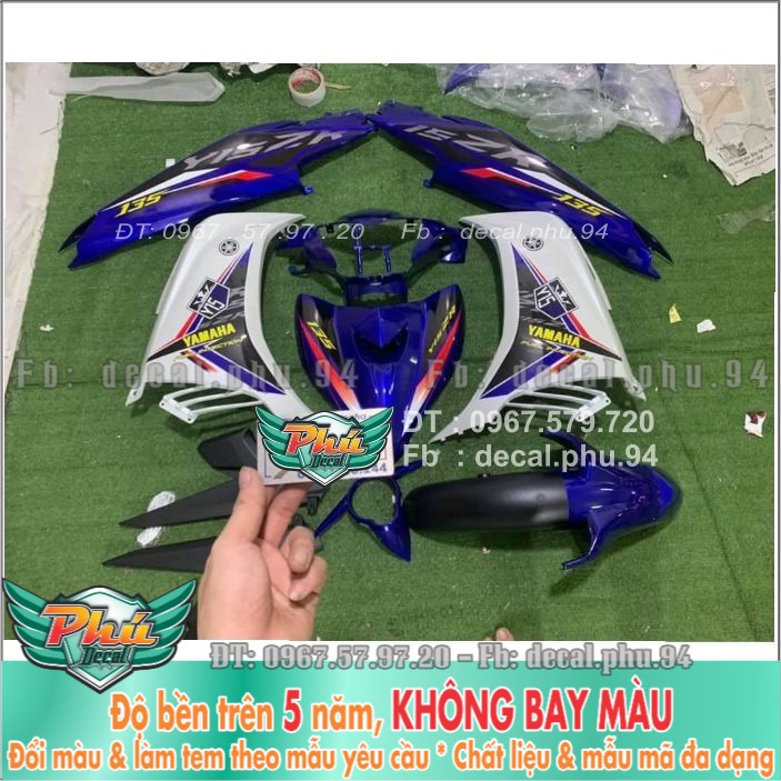Tem rời Exciter 135 xanh trắng đen (X) -1