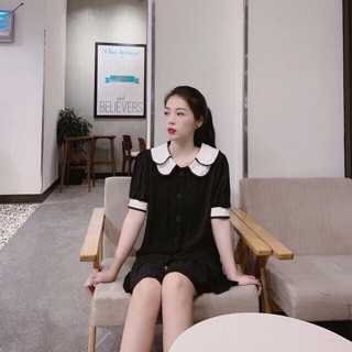 Đầm 2 Lá Cổ Sen Cột Eo trẻ trung xt