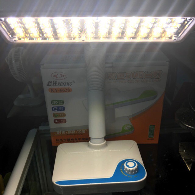 Đèn Led Để Bàn KY 6628 48 LED | 2 Chế Độ Sáng Trắng Và Vàng