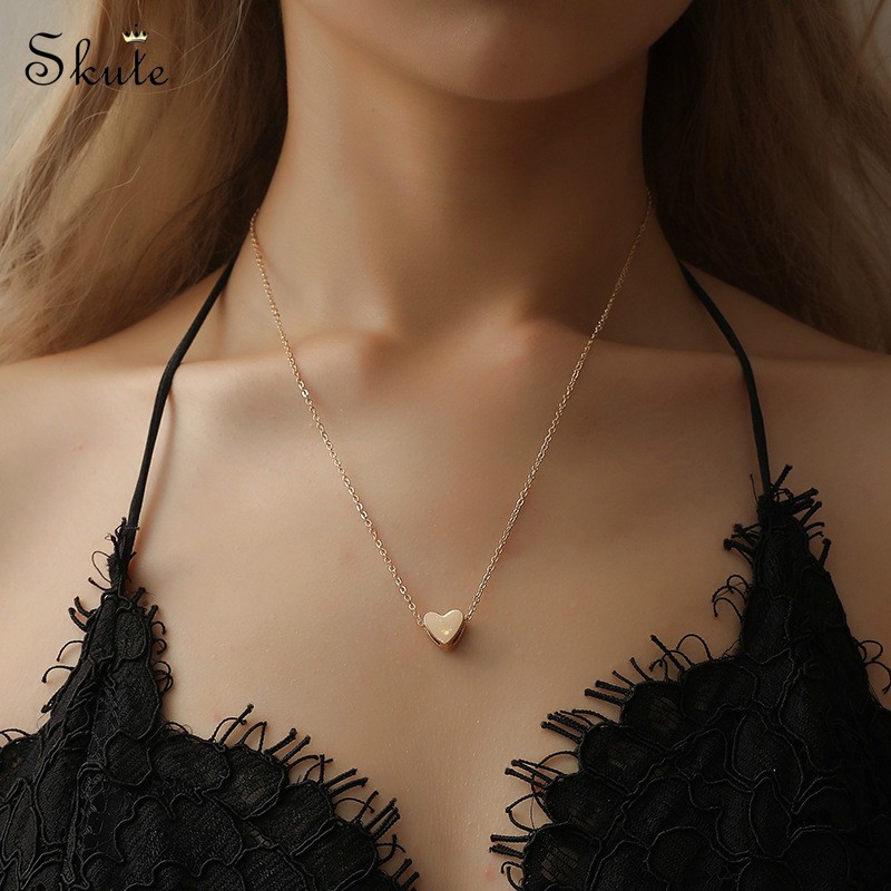 Vòng cổ choker Skute mặt trái tim thanh lịch cho nữ