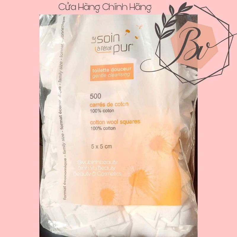 Bông tẩy trang cotton mềm mịn pháp 600 miếng
