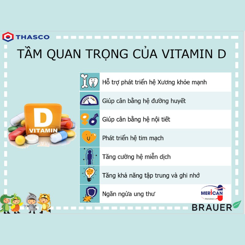Vitamin D3 cho bé drop Brauer Vitamin D 400IU dạng lỏng cho trẻ em 10ml