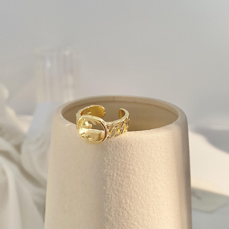 Nhẫn In Chữ  191169Nhẫn Hở Đính Đá Sang Trọng Thời Trang Dễ Phối Đồ