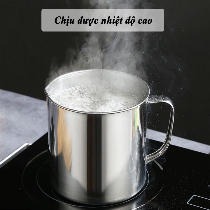 Bình Lọc Dầu Ăn INOX 304 Không Gỉ Cao Cấp, Ca Lọc Dầu Có Lưới, Lọc Dầu Ăn, Sữa, Nước Ép Tiện Lợi