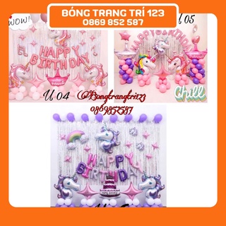 (QUÀ TẶNG) Set Bóng Sinh Nhật Chủ Đề Unicorn (2)