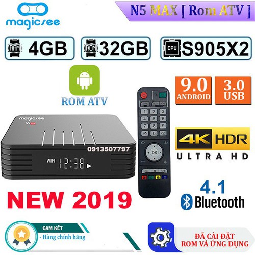 Android Tivi Box Magicsee N5 max- Chip S905X3 - Ram 4GB - Bộ nhớ 32GB - Phiên Bản New 2021