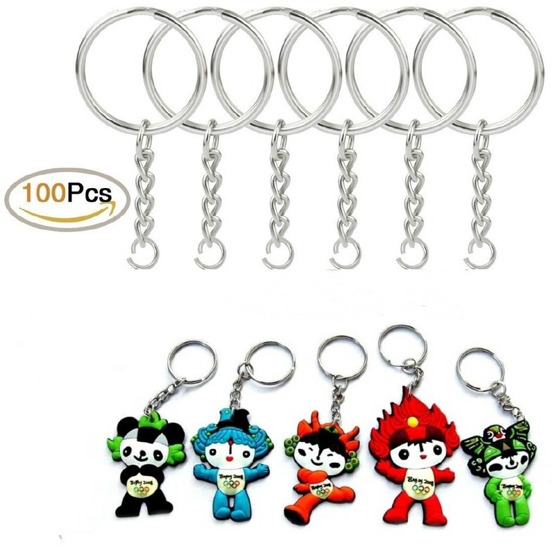 Set 50 Móc Khóa Tròn Bằng Thép Không Gỉ Tiện Dụng
