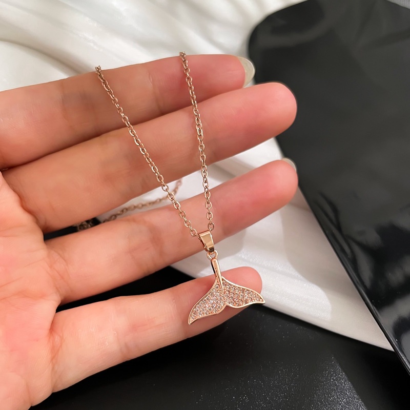 Simple And Fashionable In Temperament Necklace Clavicle Chain Necklace Mermaid Full Tail Diamond Fish Tail Necklace