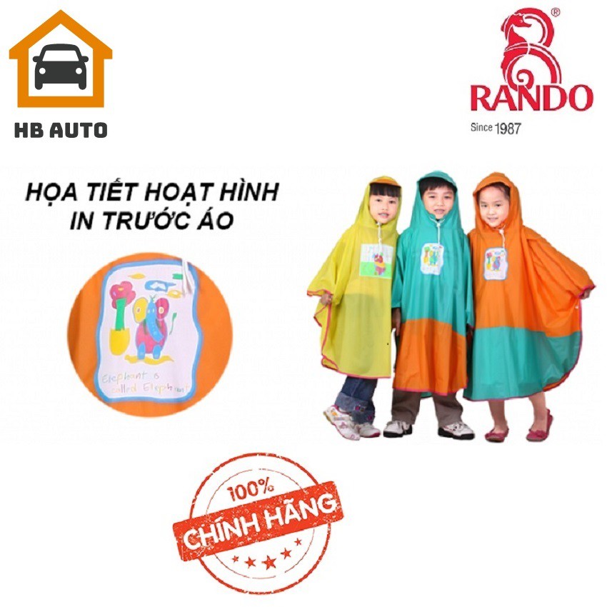 [ CAO CẤP] Áo mưa bướm trẻ em Rando Pocho dành cho các bé có độ tuổi từ (11 tuổi đến 12 tuổi) tương đương với size số 5