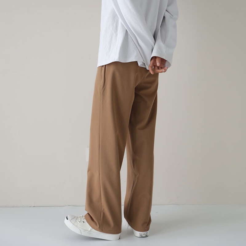 ✦ AFFLIGA ✦Quần kaki dài lưng cao dáng rộng thiết kế đơn giản thời trang dành cho nam