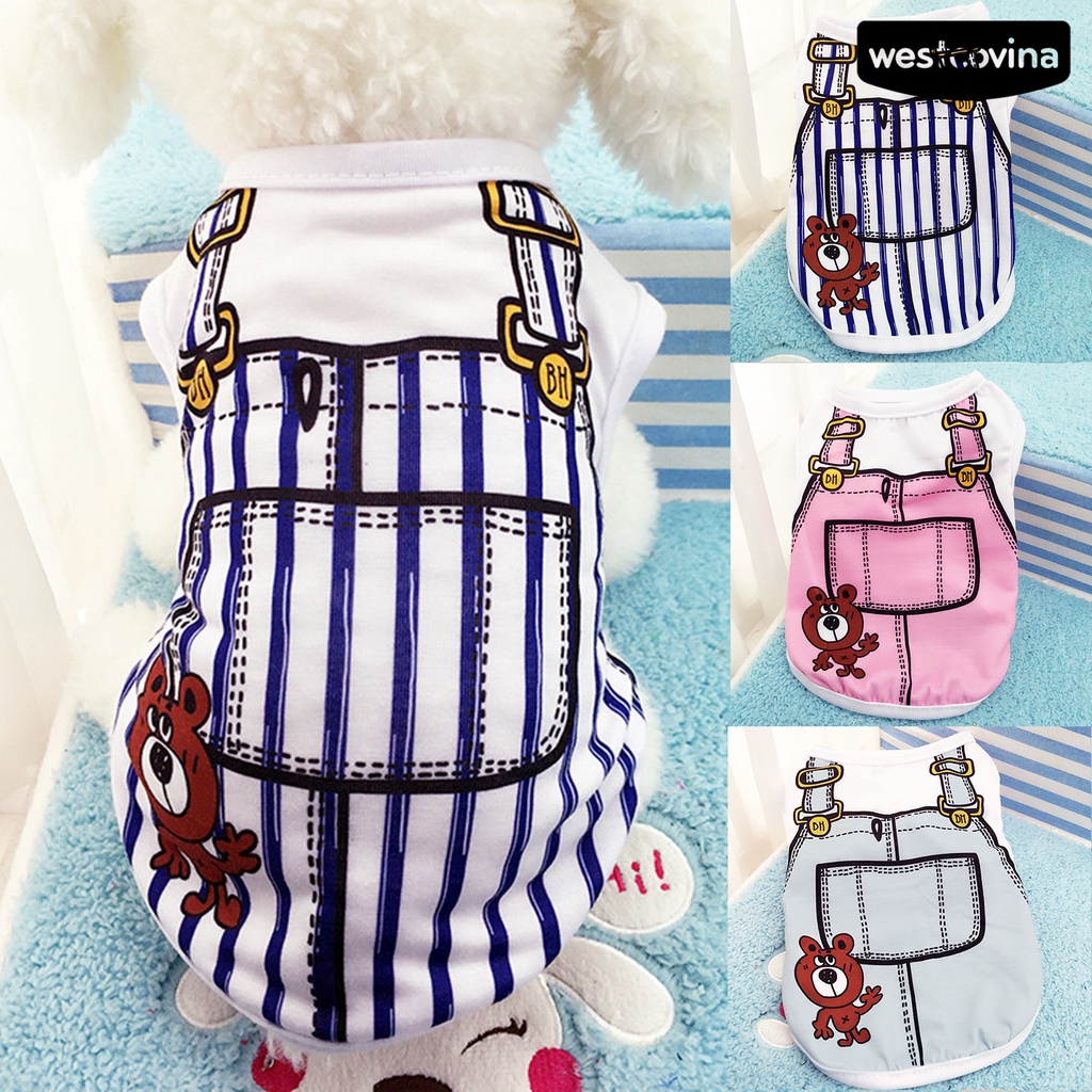 Áo Cotton Họa Tiết Hoạt Hình Cho Thú Cưng