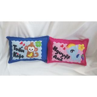 Cặp vỏ gối handmade khỉ nâu và ngựa pony