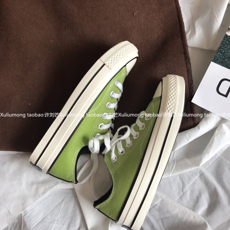 Giày Dây Dáng Convers Màu Xanh Lá Cây Phong Cách Nhẹ Nhàng Có Size Nam