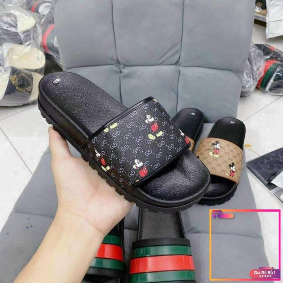 Dép lê mickey gucci GC GG nam đen nâu , Dép quai ngang nam hot trend 2021 full size 36-43 - Bin Store -v01