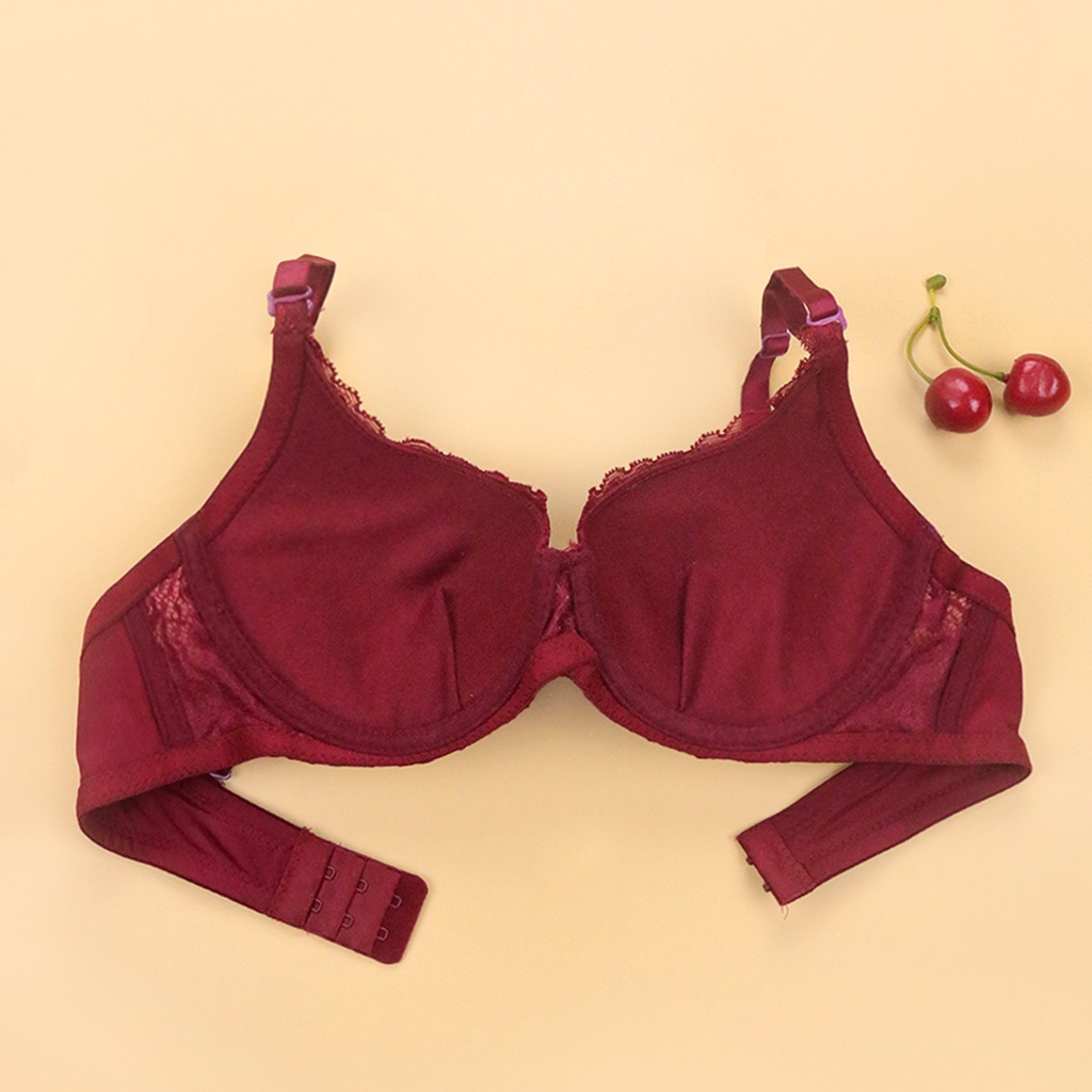 Áo Lót Nữ Phối Ren LUPERI LV821 Có Gọng, Mềm Mút Mỏng Không Xù, Bản 2 Móc Trẻ Trung, Dây Tháo Rời Tiện Dụng