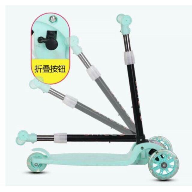 Xe Scooter Cao Cấp Cho Bé 2-8 Tuổi 3 Bánh Có Đèn LED Gấp Gọn Bền Đẹp, Khi Chạy Đèn Phát Sáng