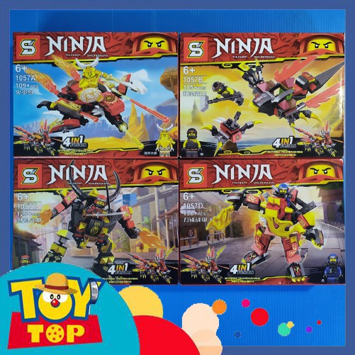 Đồ chơi lắp ráp ninjago chiến cơ của các ninja Dragon Master Wu, Kai, Jay , Cole mini xếp hình SY1057