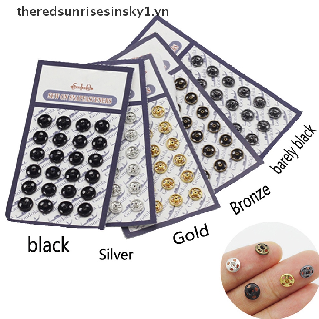 Set 24 nút nhấn mini dành cho may quần áo búp bê DIY tỉ lệ 1/6