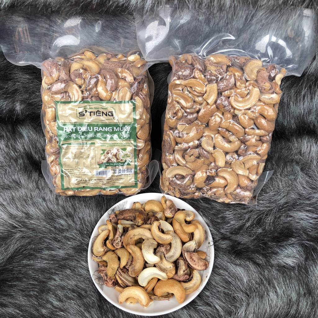 1KG Hạt điều rang muối STiêng loại Bể Vỡ còn vỏ lụa Hút Chân Không