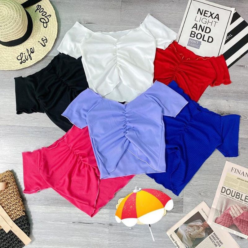 Áo Croptop chun trước ngực, nhiều màu siêu xinh