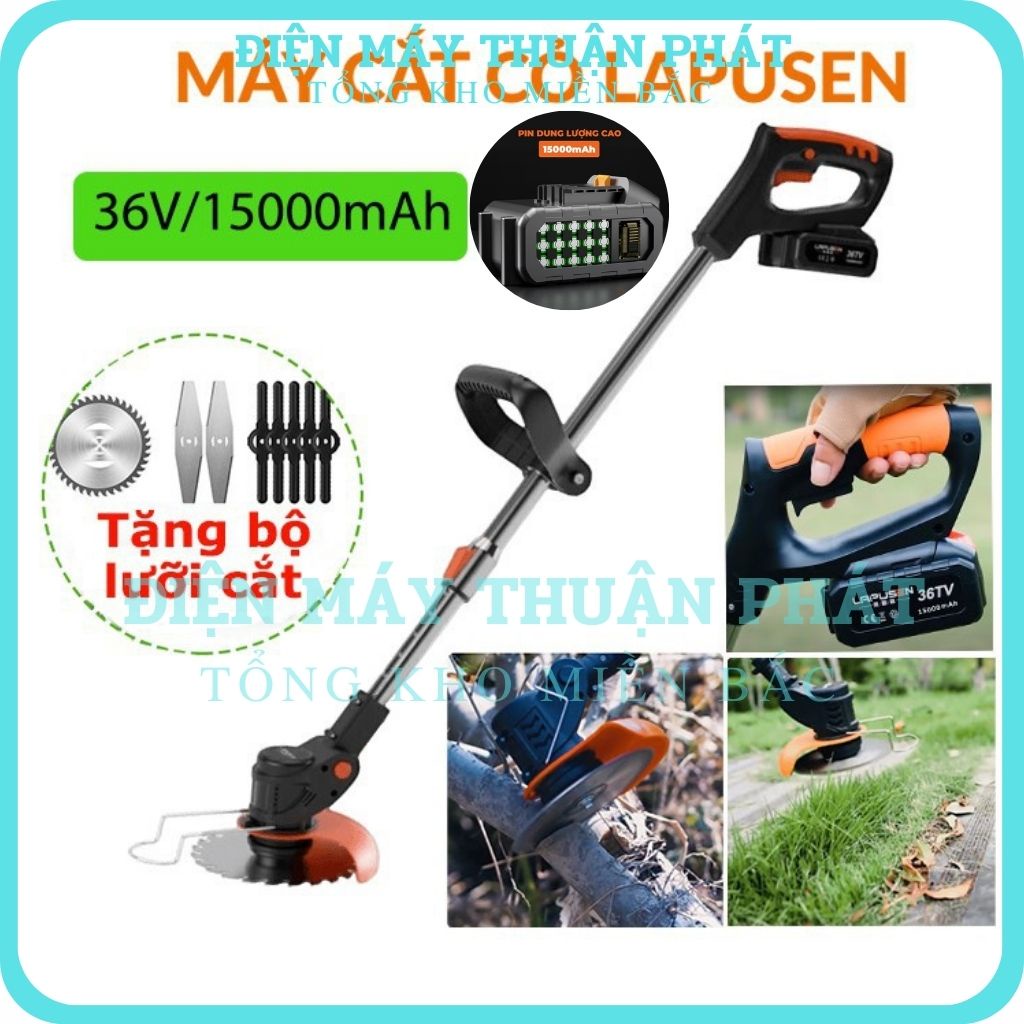 Máy cắt phát cỏ cầm tay tỉa cành cây chạy bằng pin LAPUSEN dùng cước cắt lõi thép đa năng gia đình giá rẻ