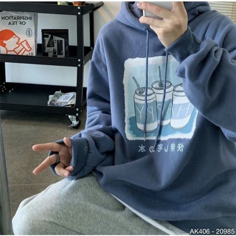 Áo Khoác Hoodie Nỉ Nam Nữ Form Rộng Tay Bồng Nỉ Bông Dày Dặn Hàng QC Áo Hoodie Nam Sweater Nữ in HAPPY - AK3406 | BigBuy360 - bigbuy360.vn