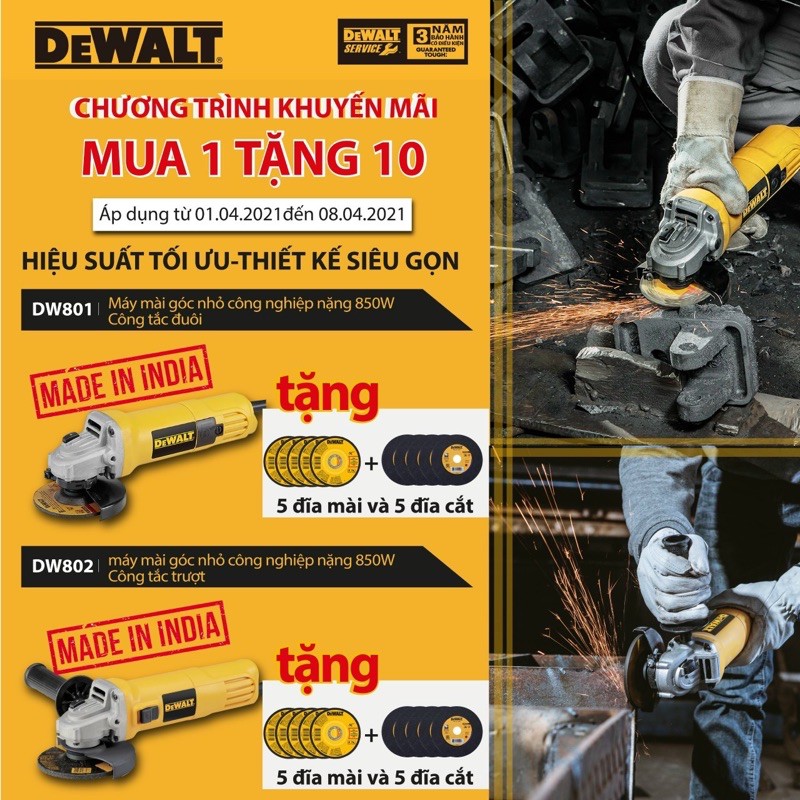 MÁY MÀI GÓC DEWALT DW801