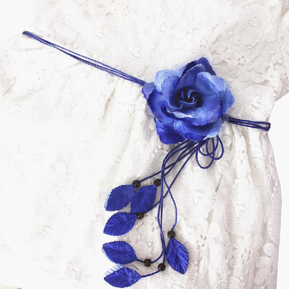 Dây thắt lưng trang trí hình hoa vải điệu đà xinh xắn dành cho nữ 150cm