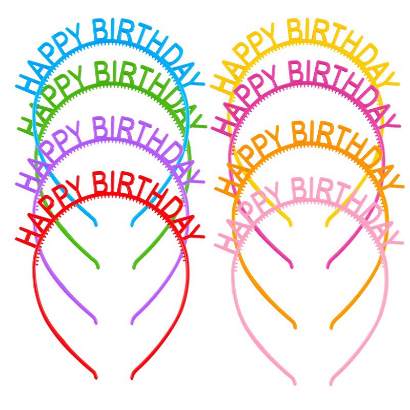 Bờm cài tóc Happy Birthday, đạo cụ chụp hình, trang trí sinh nhật siêu xinh, siêu đáng yêu
