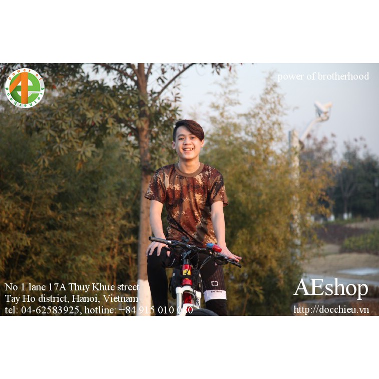 áo T-shirt cộc tay dã ngoại rằn ri