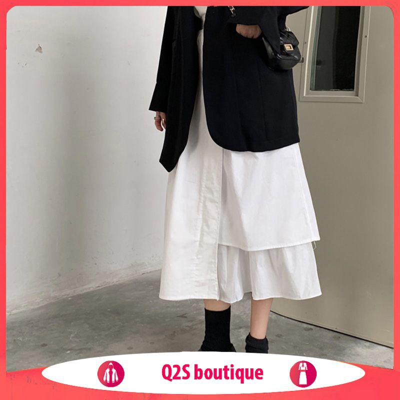 [Xả Kho] Chân Váy Xòe Đen Trắng Basic KIỂU VẠT LỆCH ULZZANG | BigBuy360 - bigbuy360.vn