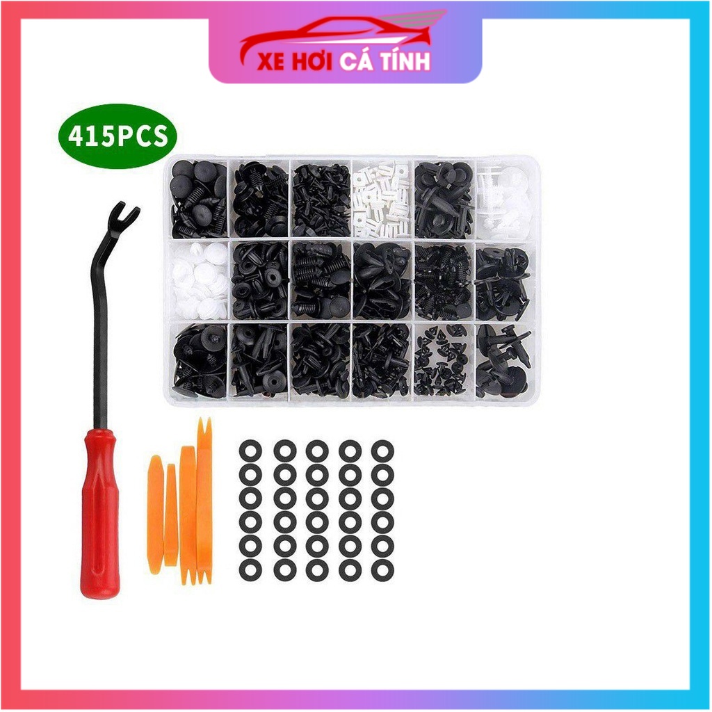 Bộ Đinh Tán, Chốt Vít, Nở Vít Nhựa, ốc nhựa Dành Cho Xe Ô Tô 620 chi tiết đa dụng dành cho thợ sửa xe chuyên nghiệp