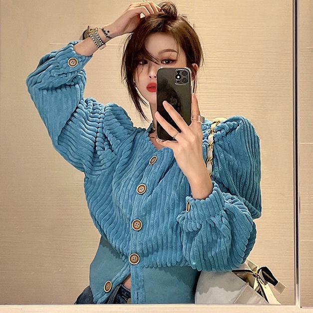 Áo khoác tay phồng phong cách retro Hàn Quốc thời trang xuân thu cho nữ 2021 | BigBuy360 - bigbuy360.vn